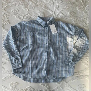 Daisy Street Striped Blue Button Down Shirt